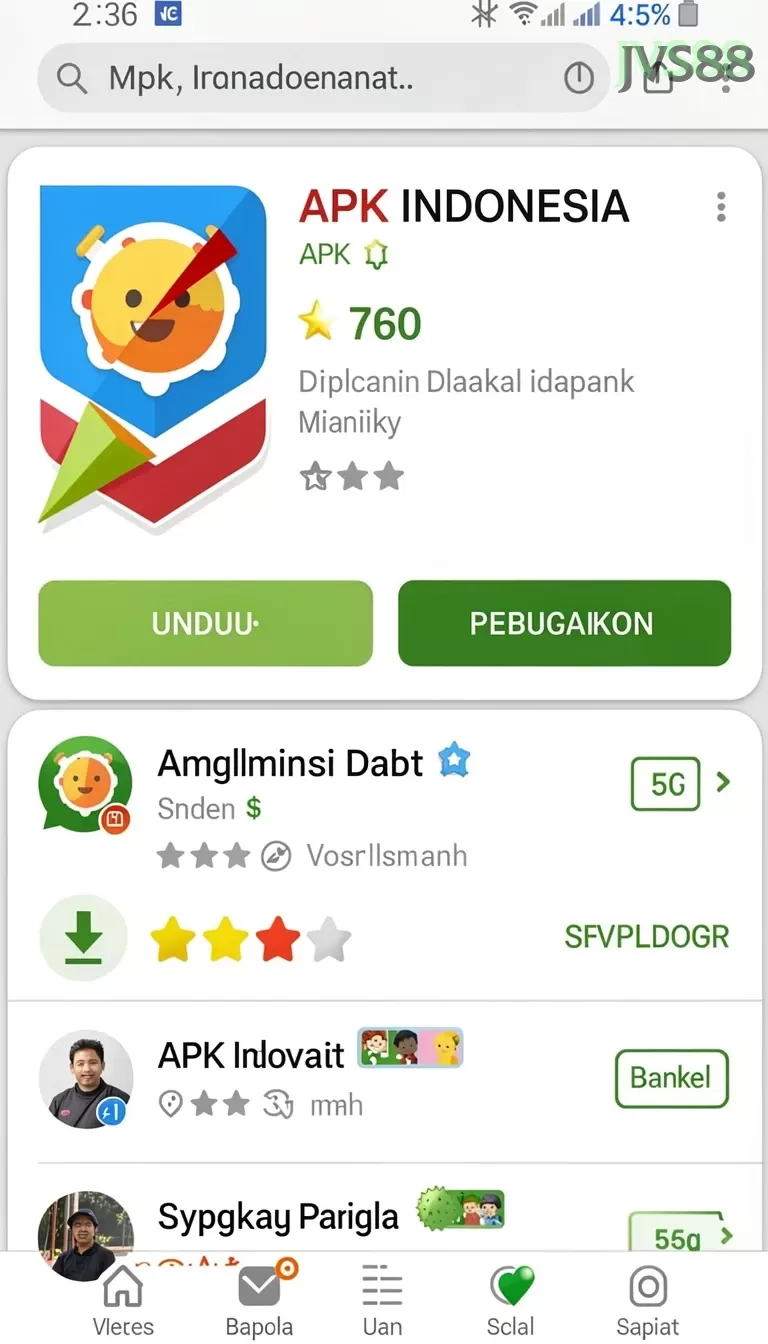 Cuplikan layar AA666 — halaman utama