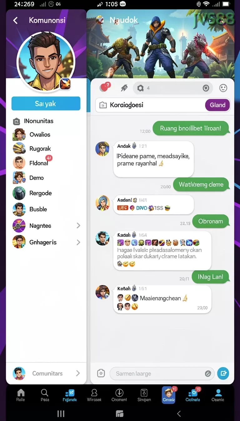 Cuplikan layar TALAS89 — menu navigasi
